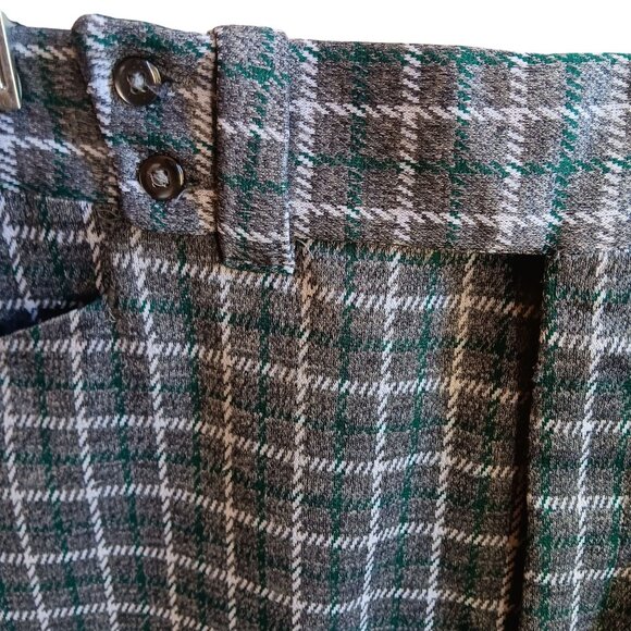 36x30 Vintage Checkered Flare Pants 1970's Plaid Haggar Double Button True Mod - Picture 4 of 7